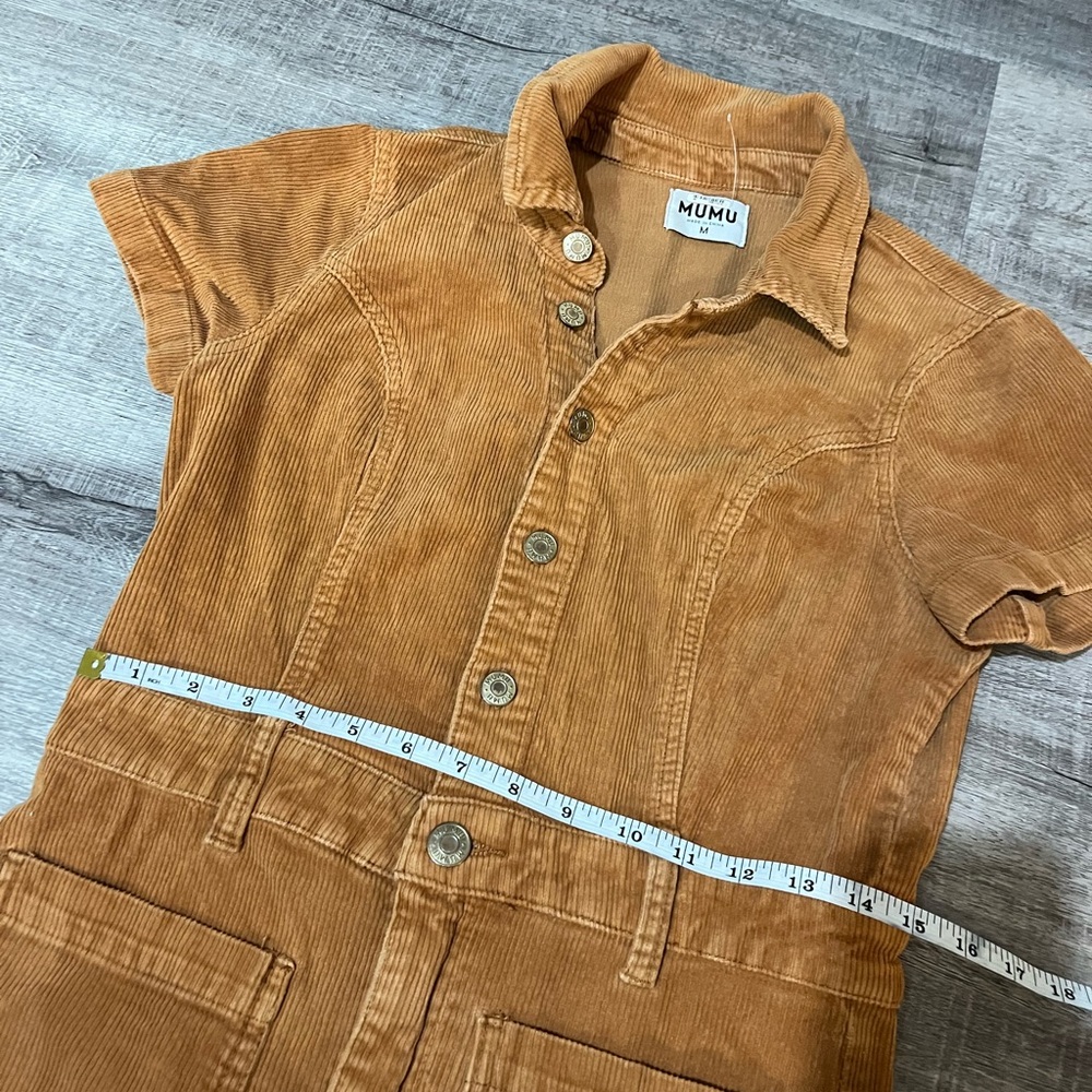SHOW ME YOUR MUMU Cropped Everhart Jumpsuit on Camel Corduroy - Picture 6 of 7